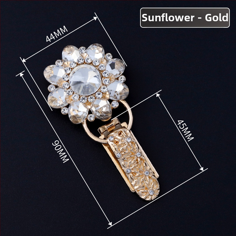 Hengmeihe dekoratyvinė sagė paltui — cinko lydinio su imitaciniais kristalais, klasikinis nacionalinis stilius, minimalistinis dizainas