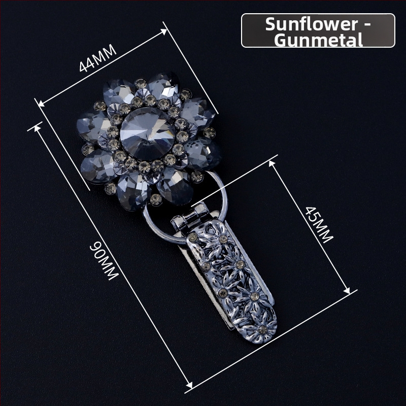 Hengmeihe dekoratyvinė sagė paltui — cinko lydinio su imitaciniais kristalais, klasikinis nacionalinis stilius, minimalistinis dizainas