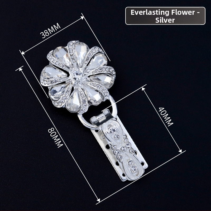 Hengmeihe dekoratyvinė sagė paltui — cinko lydinio su imitaciniais kristalais, klasikinis nacionalinis stilius, minimalistinis dizainas