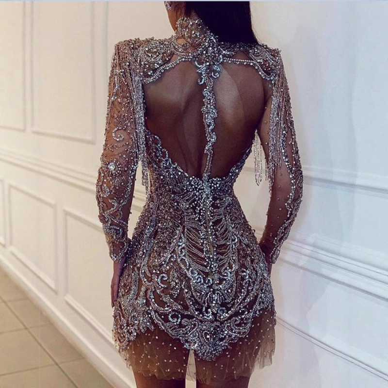 Moteriška suknelė vienu pečiu, ilgos rankovės, midi ilgis, 95% poliesteris, vasara 2025