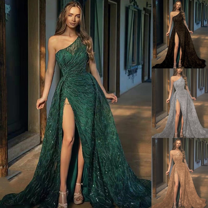 Blizga vakarinė suknelė su plonomis petimis, nuolydus pečius, Žuvies uodegos siluetas viduryje juosmens