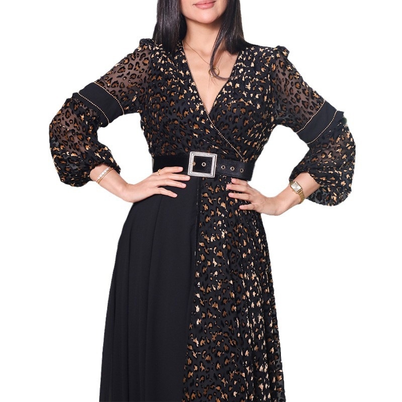 Vakarinių suknelių su giliu V iškirpte, A linijos siluetas, ilga suknelė, juosmuo – vidurinis, 70-80% poliesterio mišinys