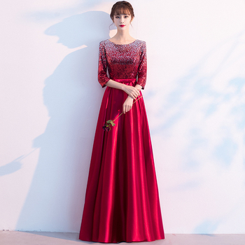 Suaugusiųjų choro scenos kostiumas - aukšta juosmens A linijos ilgas sijonas, 95% poliesteris, 3/4 rankovės