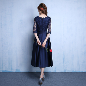 Midi ilgio vakarinė suknelė su 3/4 rankovėmis, lininė medžiaga, A linijos siluetas, aukštas liemuo