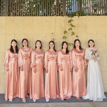 Elegantiška pamergos suknelė su ilgomis rankovėmis, ilga suknelė, poliesteris, prekės ženklas Loriya 5 Flowers