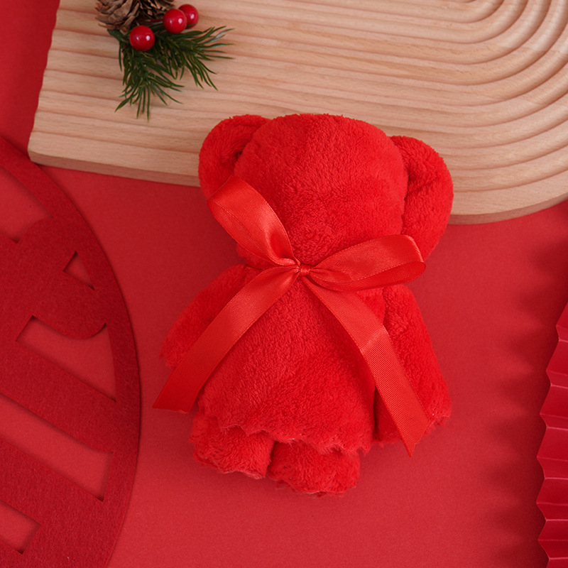 Сватбена кърпа в подаръчна кутия, корал велур, персонализирана с лого, отпечатано лого, тегло 70 g