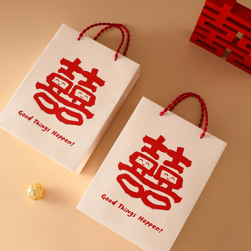 Xiuyoufu kvadratinė popierinė dovanų rankinė vestuvėms – kinų stiliaus, skirta pamergoms