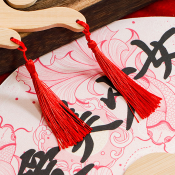 Popierinis rankinis ventiliatorius, bambuko skeletas, spauda, Nine-screen prekinis ženklas, nacionalinės krypties stilius