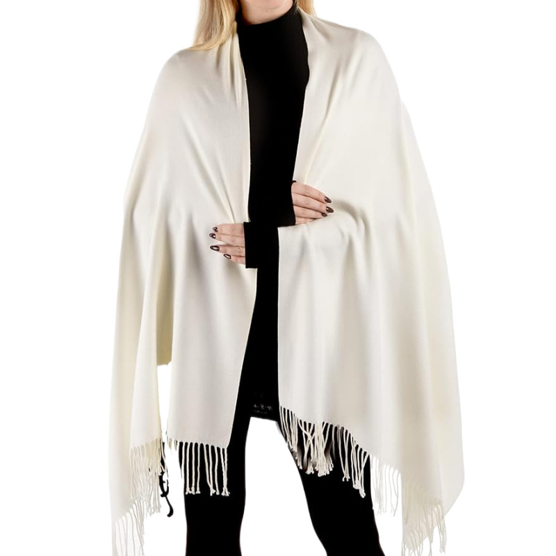 Moterų dirbtinio kašmyro šalikai — ilgas vestuvinis šalikas nuotakai ir pamainoms, visų sezonų aksesuaras