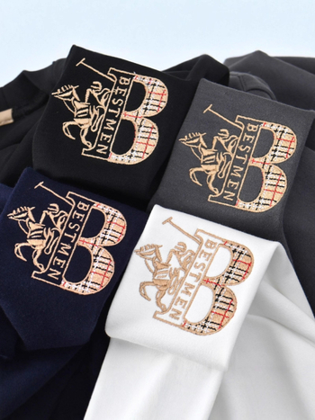Parson Dragon muški pulover-sweat, 95% pamuk, prugasti uzorak s izšivkom, prilagodljiv kroj, dugi rukavi, jesen 2025, težina 350–400 g