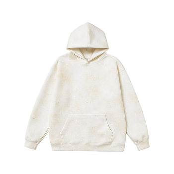 Jesensko-zimska hoodica s tiskom loga i uzorkom zvjezdanog neba, fleece podstava, teška verzija 301–350 g