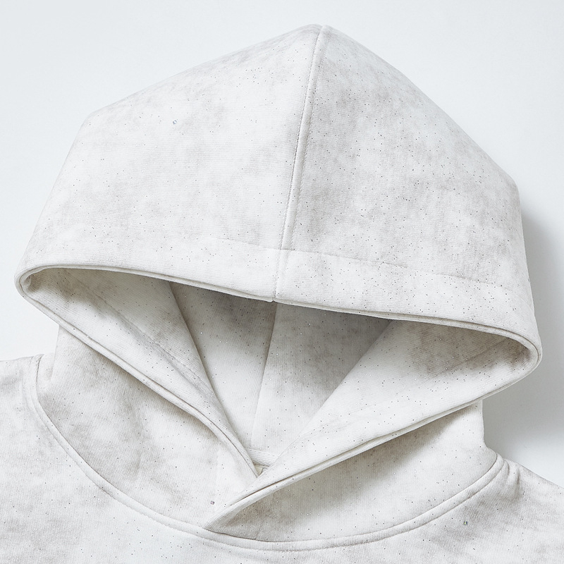 Jesensko-zimska hoodica s tiskom loga i uzorkom zvjezdanog neba, fleece podstava, teška verzija 301–350 g