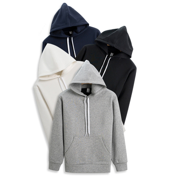 Hanorac pulover masculin cu glugă, 80% bumbac, umplutură velur, gros, croială lejeră, mâneci lungi, 430 g