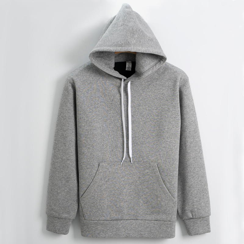 Hanorac pulover masculin cu glugă, 80% bumbac, umplutură velur, gros, croială lejeră, mâneci lungi, 430 g