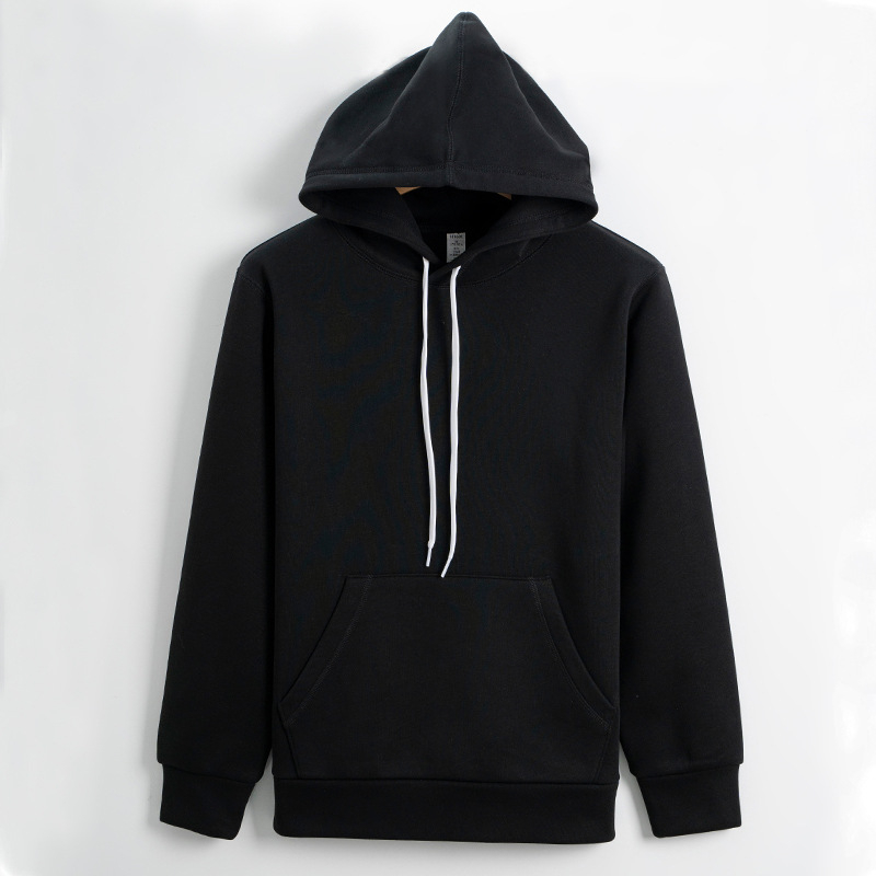 Hanorac pulover masculin cu glugă, 80% bumbac, umplutură velur, gros, croială lejeră, mâneci lungi, 430 g