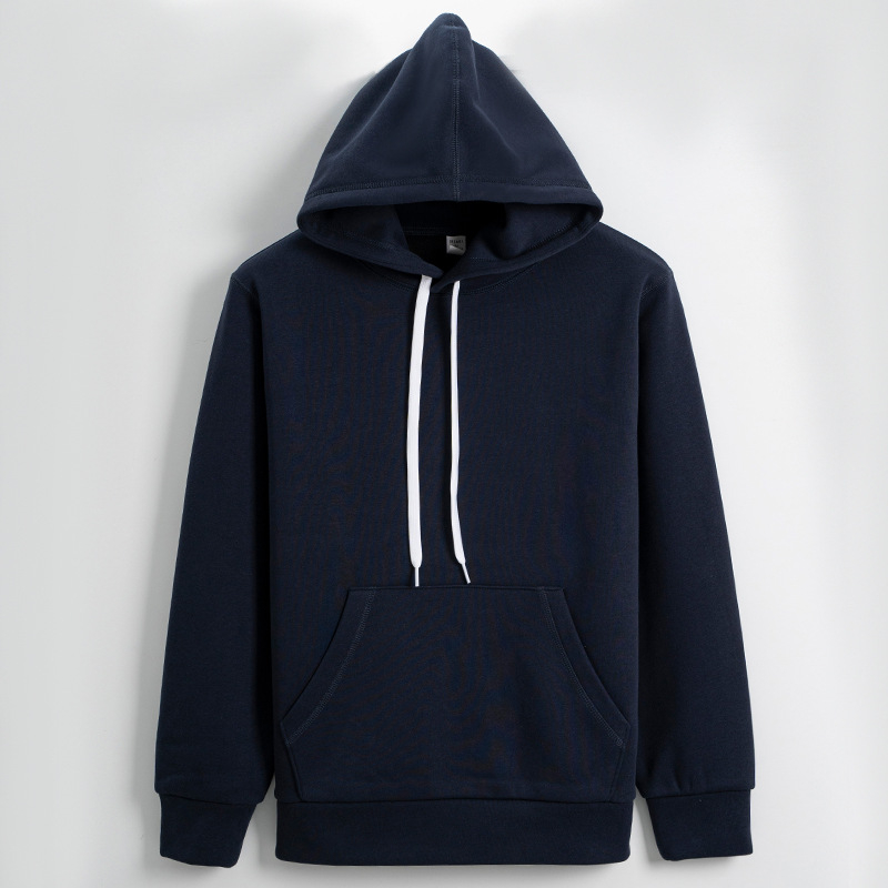 Hanorac pulover masculin cu glugă, 80% bumbac, umplutură velur, gros, croială lejeră, mâneci lungi, 430 g