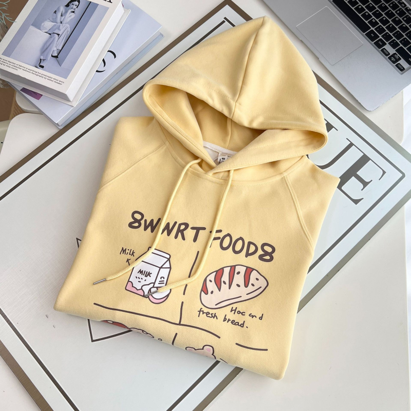 Rudenį 2025 megztinis su gobtuvu, laisvo silueto, ilgomis rankovėmis, medvilnė 80-90%