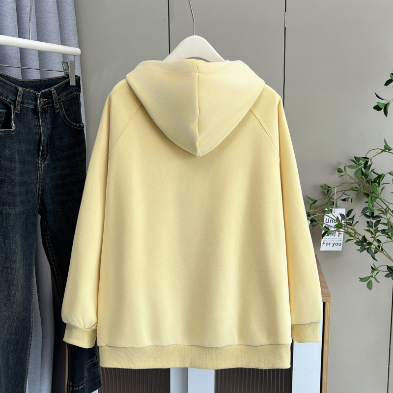 Rudenį 2025 megztinis su gobtuvu, laisvo silueto, ilgomis rankovėmis, medvilnė 80-90%