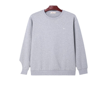 Pulover din catifea Silver Fox Velvet, 420 g/m², guler rotund, mâneci lungi, broderie, croi lejer