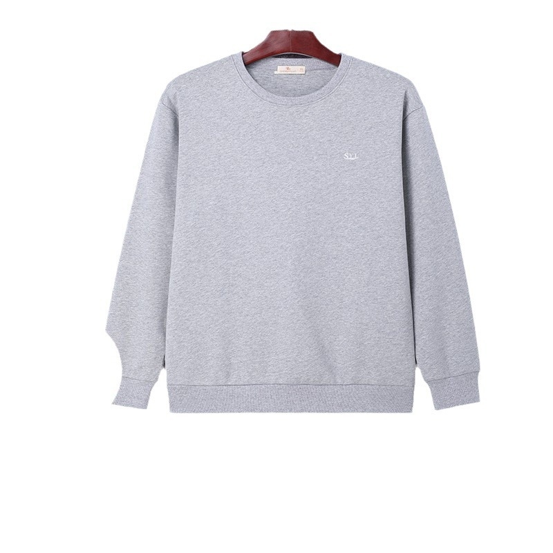 Pulover din catifea Silver Fox Velvet, 420 g/m², guler rotund, mâneci lungi, broderie, croi lejer