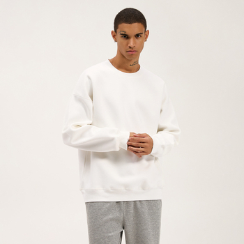 Βαμβαρινό φούτερ με στρογγυλό λαιμό, μακριά μανίκια, παχύ ύφασμα, χωρίς κουκούλα