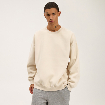 Βαμβαρινό φούτερ με στρογγυλό λαιμό, μακριά μανίκια, παχύ ύφασμα, χωρίς κουκούλα