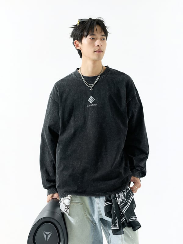 Ανδρικό φούτερ, 100% βαμβάκι, μακριά μανίκια, στρογγυλός λαιμός, τυπωμένο σχέδιο