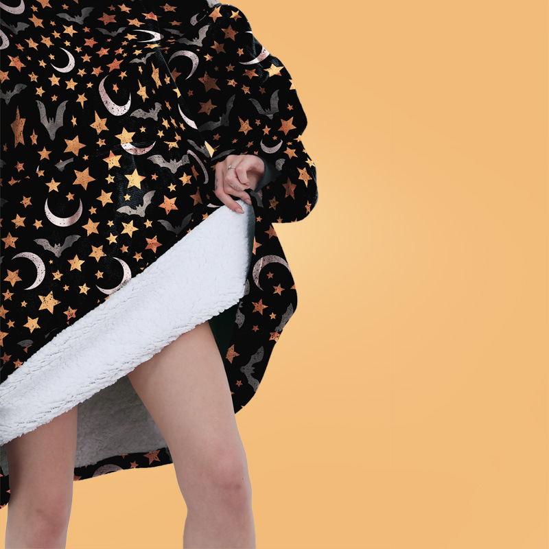 Red ti Мързелив памучен халат с коралов флийс, качулка, 60s прежда, 500 g+