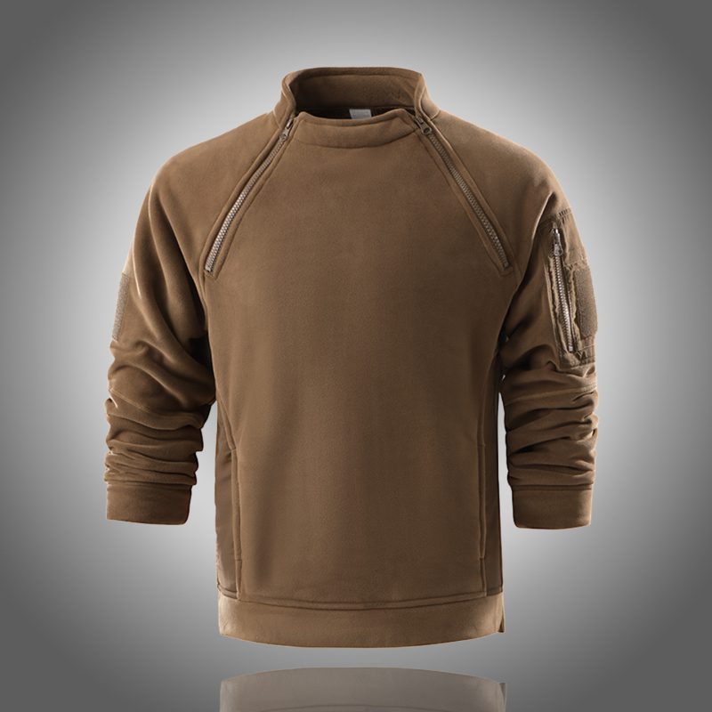 Fleece kardigan stiliaus striukė, unisex; išorinis poliesterio audinys; poliesterio pamušalas