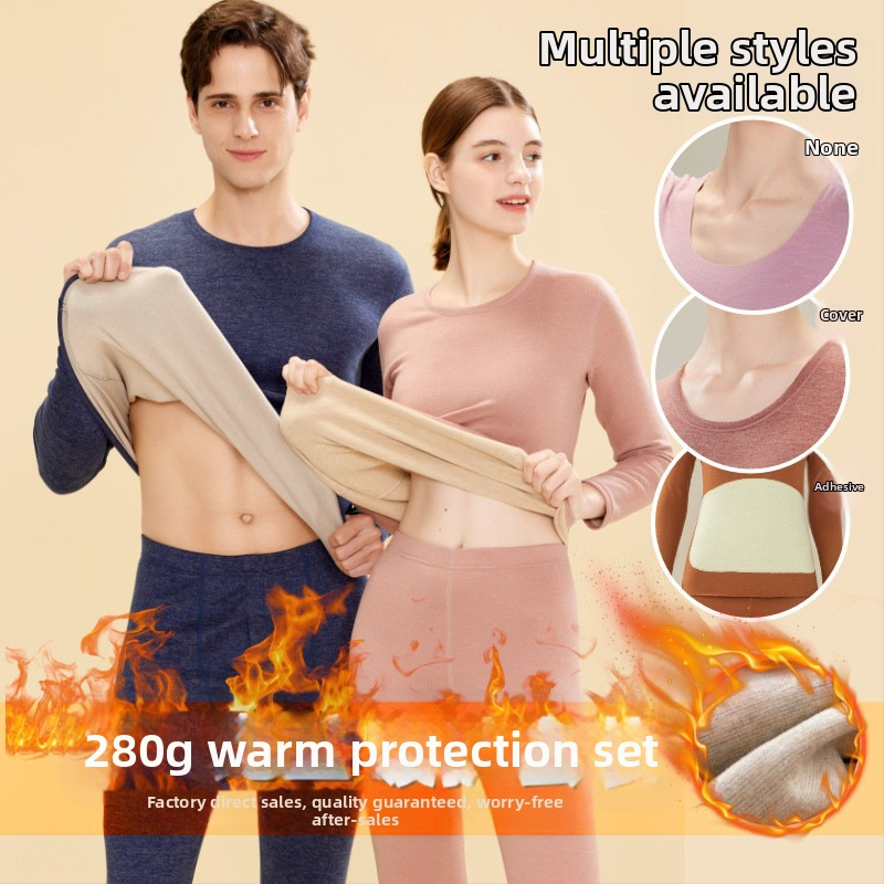 Unisex termilise aluspesu komplekt polüestrist veluurvoodriga vooder, pikkade varrukatega top ja püksid, 251–300 g/m², ühekordne kiht, anti-statiline ja soe