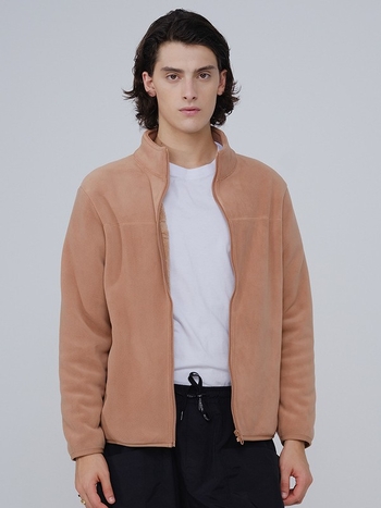 Fliso striukė unisex, su stovinčiu kaklu, išorė iš koralo fliso, vidinė polar fliso apdaila, palaiko šilumą