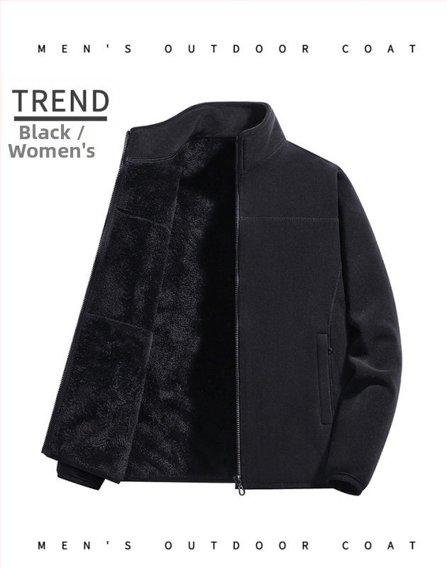 Fliso striukė unisex, su stovinčiu kaklu, išorė iš koralo fliso, vidinė polar fliso apdaila, palaiko šilumą