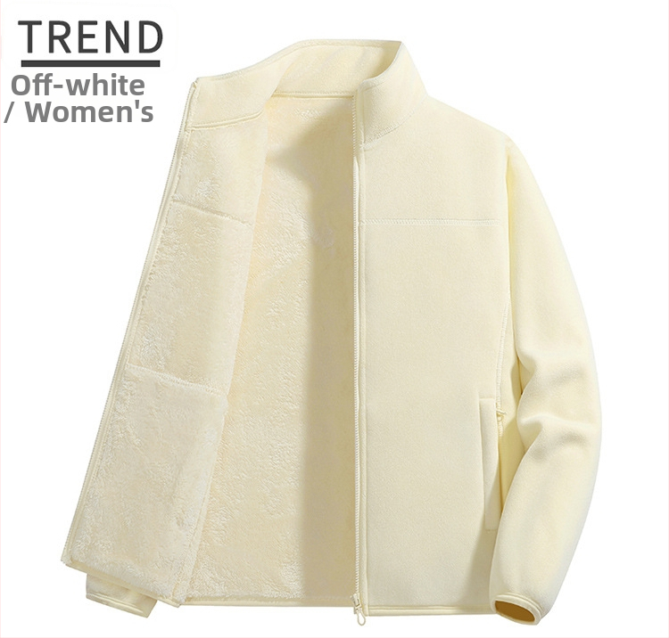 Fliso striukė unisex, su stovinčiu kaklu, išorė iš koralo fliso, vidinė polar fliso apdaila, palaiko šilumą