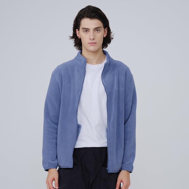 Fliso striukė unisex, su stovinčiu kaklu, išorė iš koralo fliso, vidinė polar fliso apdaila, palaiko šilumą