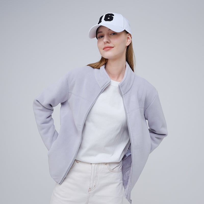 Fliso striukė unisex, su stovinčiu kaklu, išorė iš koralo fliso, vidinė polar fliso apdaila, palaiko šilumą