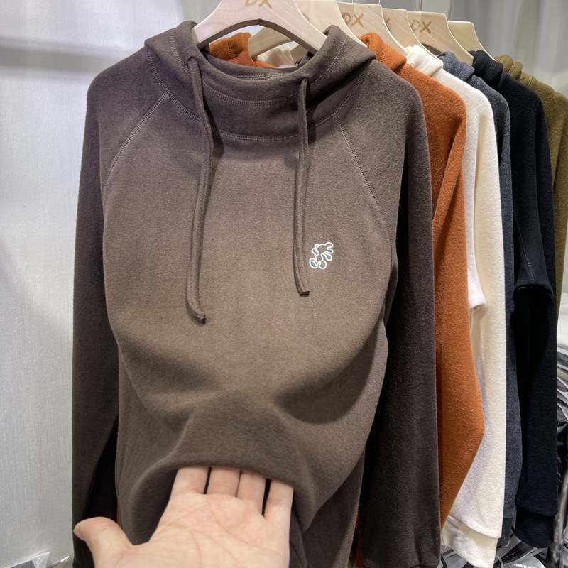 Γυναικείος φούτερ με κουκούλα και fleece επένδυση, χαλαρή γραμμή, μοτίβο καρτούν, πολυεστέρας