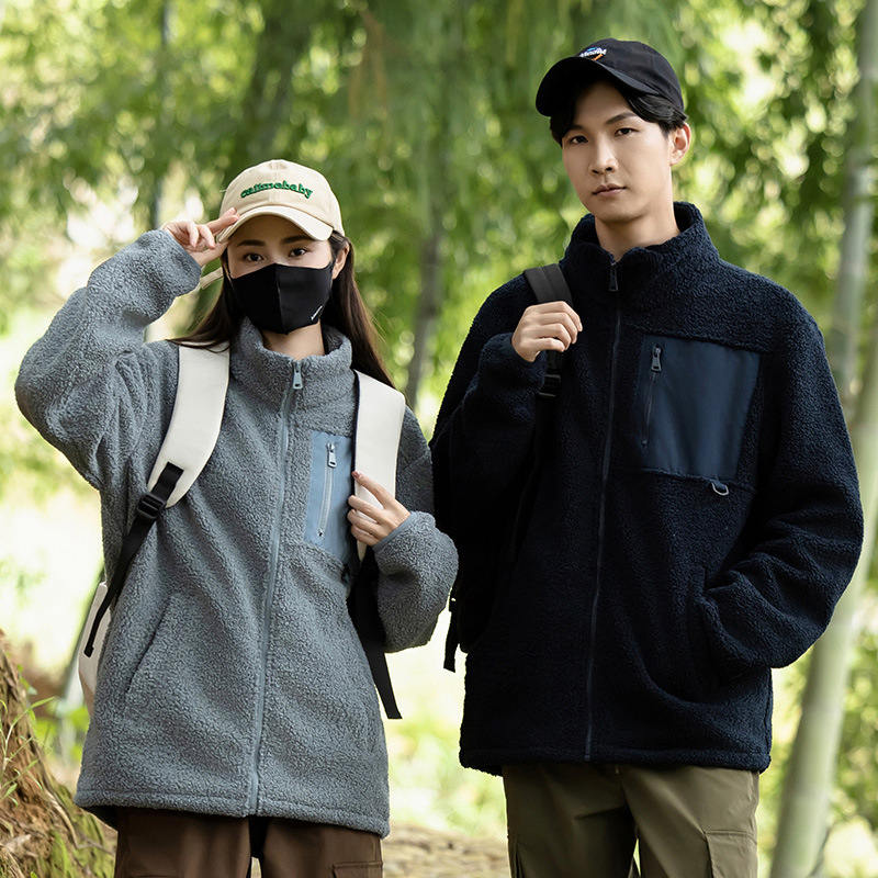 Unisex fliso striukė kardigan stiliaus, žiemai ir rudeniui, fliso pamušalas, be gobtuvo