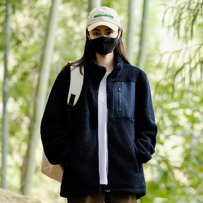 Unisex fliso striukė kardigan stiliaus, žiemai ir rudeniui, fliso pamušalas, be gobtuvo