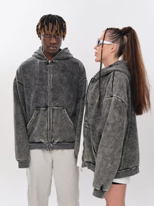 Unisex oversized φλις με κουκούλα, 96% βαμβάκι, μακριά μανίκια
