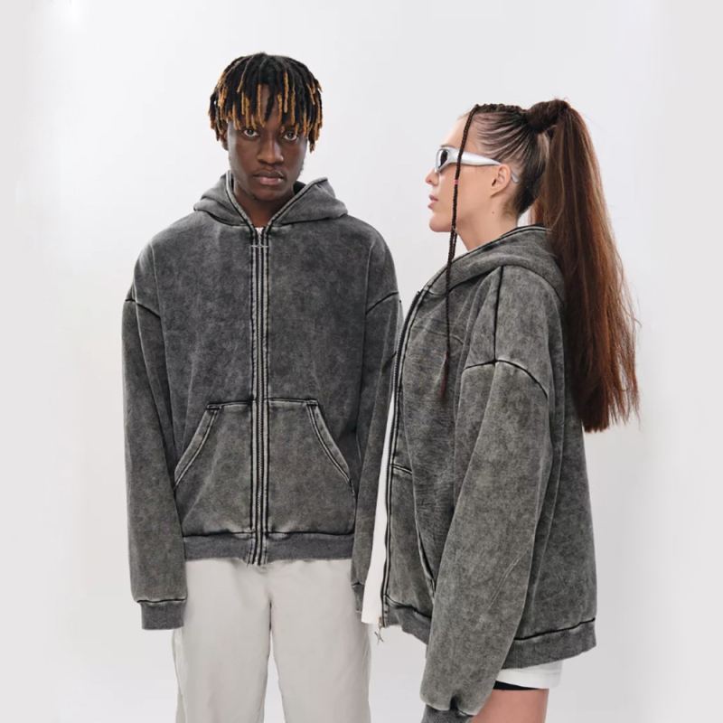 Unisex oversized φλις με κουκούλα, 96% βαμβάκι, μακριά μανίκια