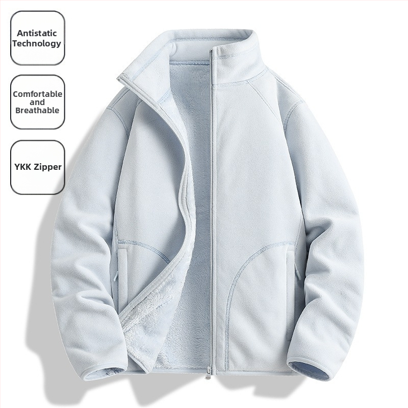 Flisinė striukė Unisex, be gobtuvo, koralo fliso pamušalas, 100% pūkų užpildas, sintetinių pluoštų mišinys