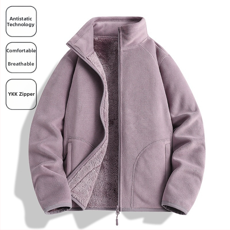 Flisinė striukė Unisex, be gobtuvo, koralo fliso pamušalas, 100% pūkų užpildas, sintetinių pluoštų mišinys