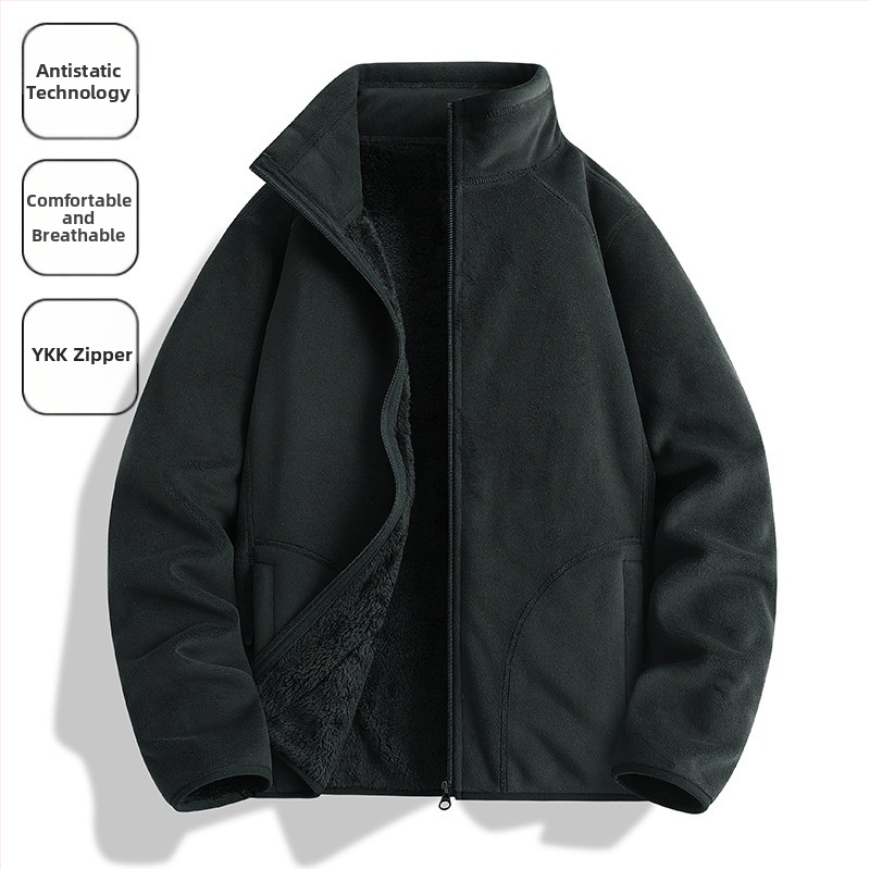 Flisinė striukė Unisex, be gobtuvo, koralo fliso pamušalas, 100% pūkų užpildas, sintetinių pluoštų mišinys