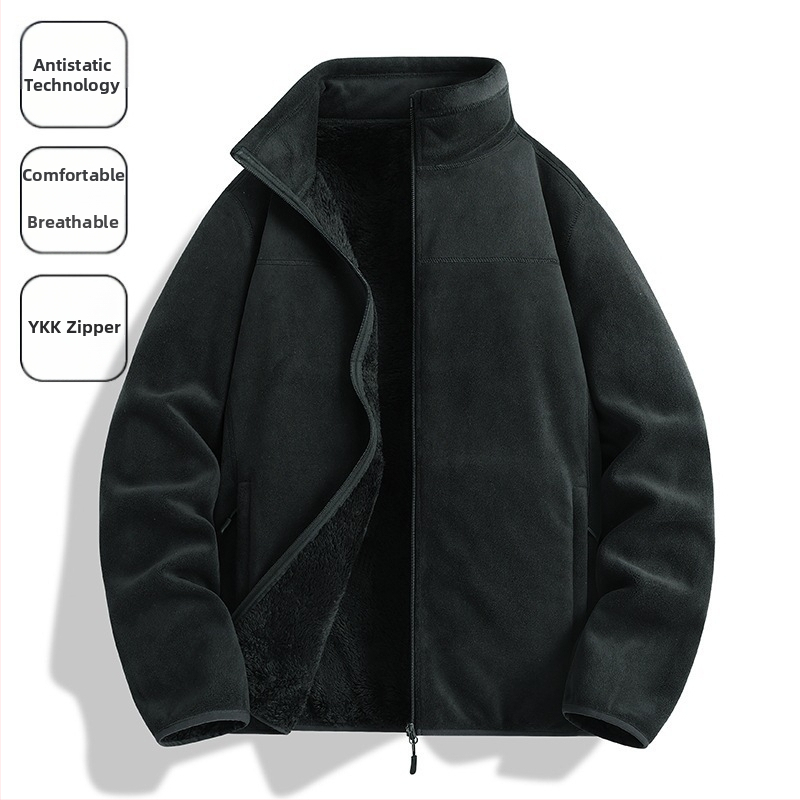 Flisinė striukė Unisex, be gobtuvo, koralo fliso pamušalas, 100% pūkų užpildas, sintetinių pluoštų mišinys