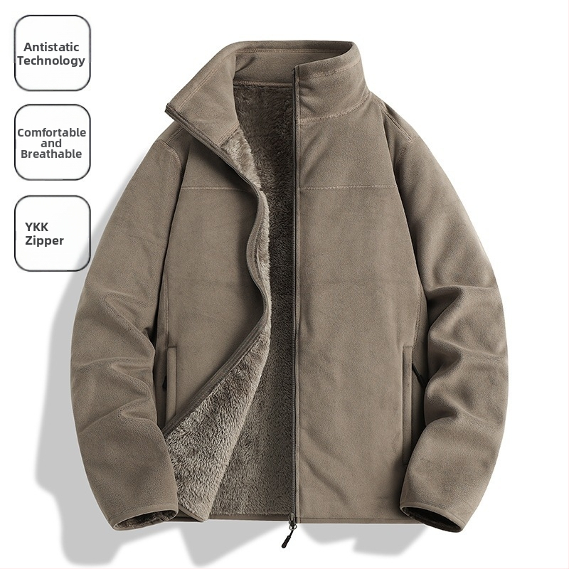 Flisinė striukė Unisex, be gobtuvo, koralo fliso pamušalas, 100% pūkų užpildas, sintetinių pluoštų mišinys