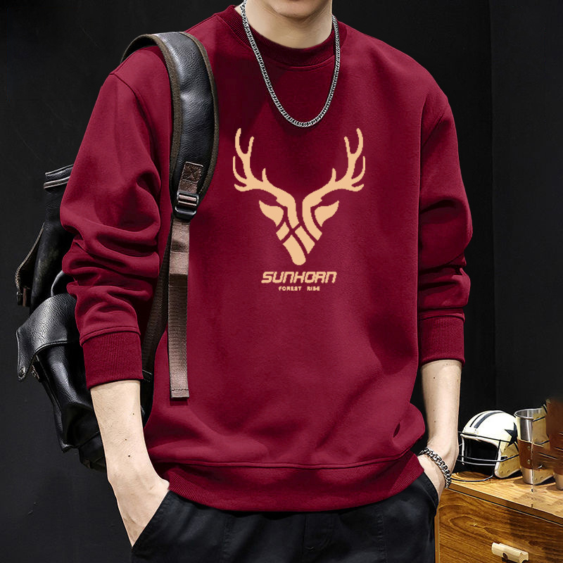 Vyriskas megztinis su apvaliu kaklu, fliso pamušalas, geometrinis raštas, laisvas kirpimas, ilgos rankovės