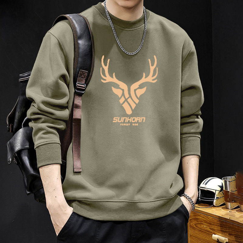 Vyriskas megztinis su apvaliu kaklu, fliso pamušalas, geometrinis raštas, laisvas kirpimas, ilgos rankovės