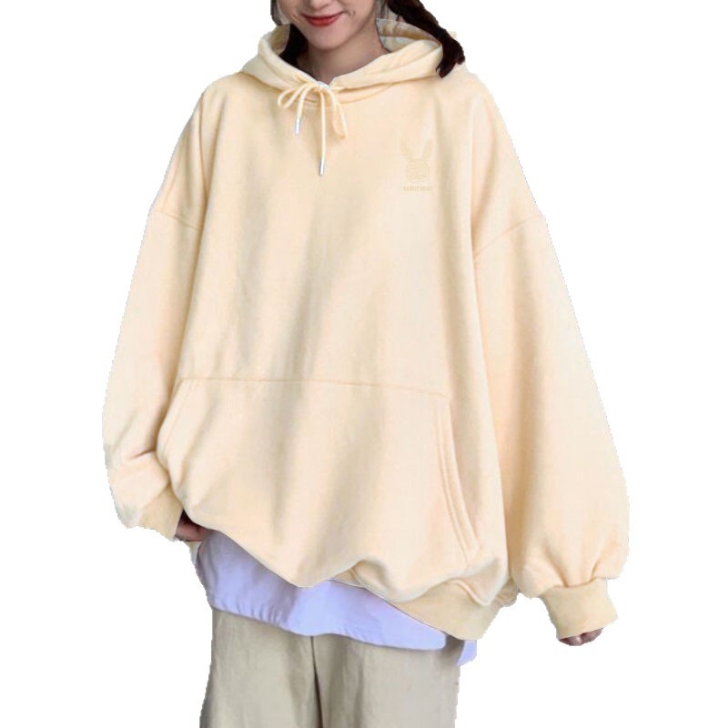 Ženska duksa s kapuljom, flis podstava, za jesen i zimu, oversize, ležeran kroj, korejskog stila casual