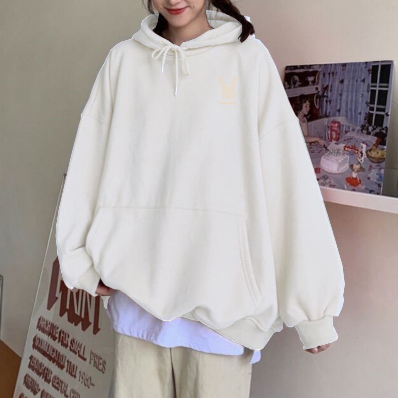 Ženska duksa s kapuljom, flis podstava, za jesen i zimu, oversize, ležeran kroj, korejskog stila casual