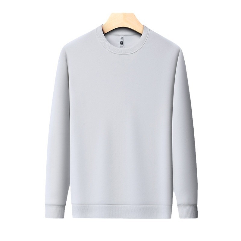 Vyrų medvilnės-poliesterio mišinio megztinis su mulberry šilku, apvalus kaklas, ilgos rankovės, be pamušalo, pavasaris-ruduo, 2024 m. žiema